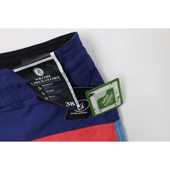 New Volcom Surfing Mens 38 Stretch Color Block Striped Liberators Board Shorts - Picture 7 of 14
